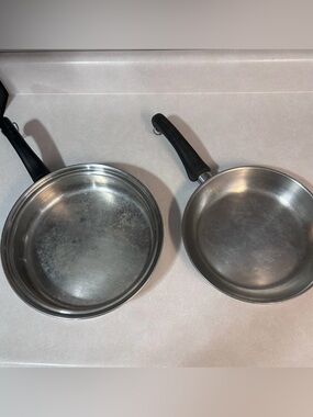 Vintage Saladmaster lot of 2 System 7 frying skillets‎